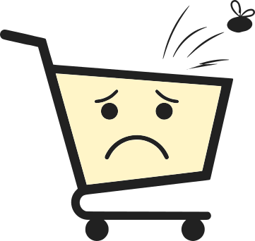 Simple illustration of a sad cart